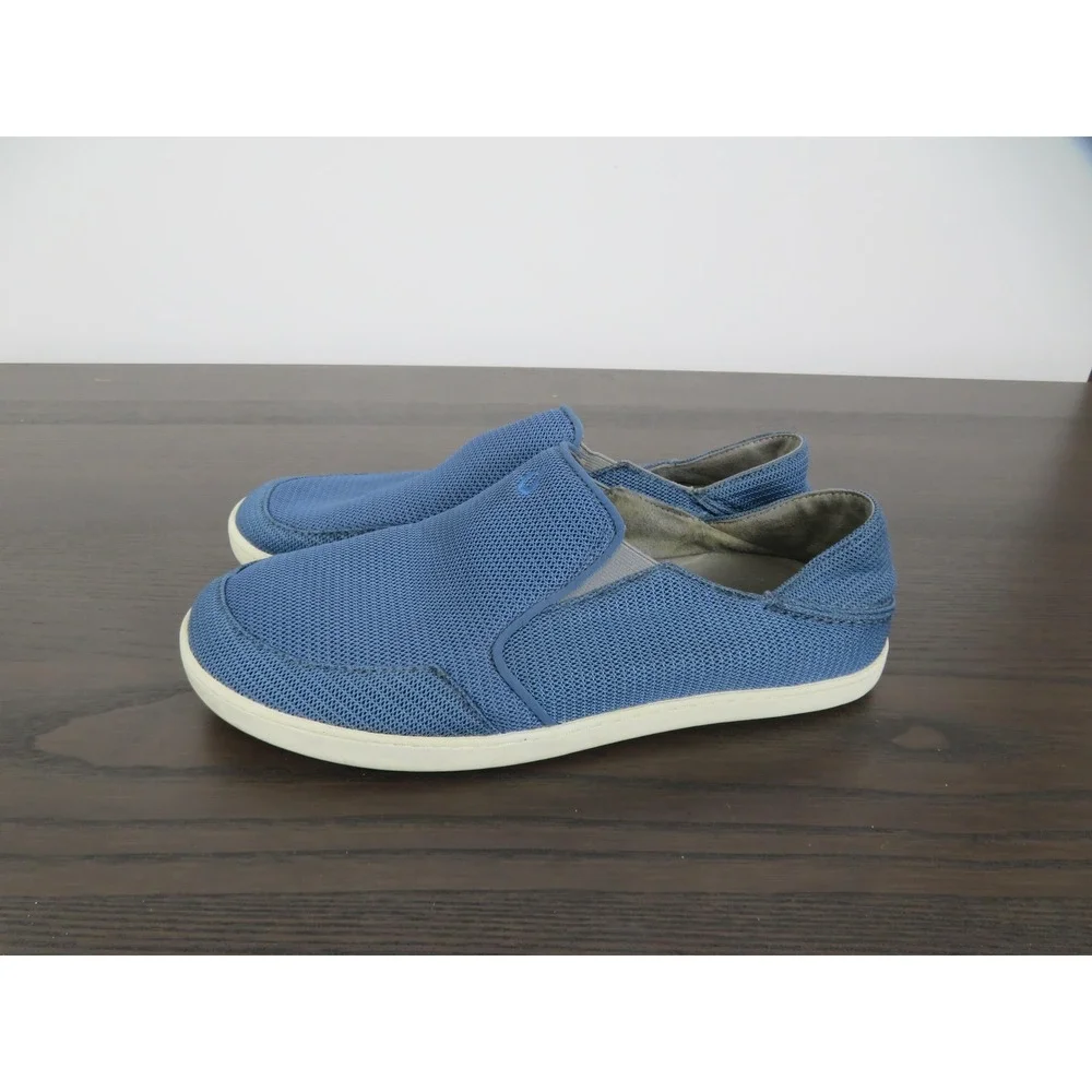 OluKai Nohea Mesh Shoes Mens Size 11 Blue Slip On Loafer Comfort Casual